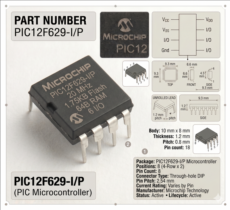 PIC12F629-I/P